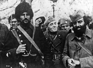 An Italian officer in the company of Chetniks ca. 1942