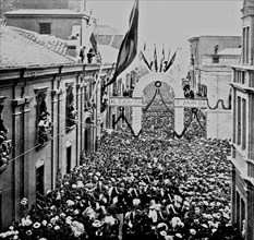 Photograph of the return of the Chilean army from the Pacific War. Valparaíso, 1884