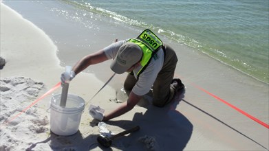 USGS Sediment Sampling at Henderson Beach State Park in Florida ca. 2010