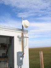 GOES antenna at Deadhorse geomagnetic observatory in Deadhorse Alaska ca. 2010