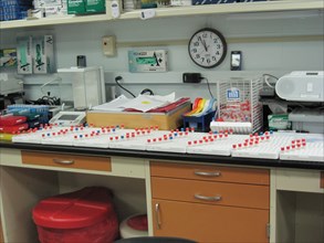 Virology samples in a laboratory ready for extraction ca. 2010