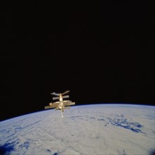 View of the Mir space station taken after undocking