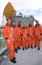 STS-85 flight crew members