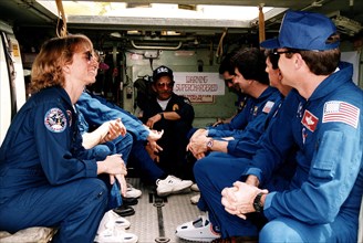 STS-83 crew M113 driver training during Terminal Countdown Demonstration Test ca. 1997