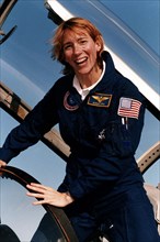 STS-83 Pilot Susan Still (emerging from T-38 cockpit) ca. 1997