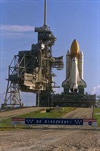 The Space Shuttle Discovery, targeted for launch on August 7, 1997