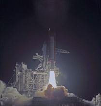 STS-35 lifted off December 2, 1990, at 1:19 am EST, aboard the Space Shuttle Orbiter Columbia.