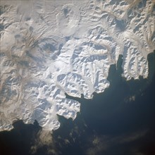 STS-39 Earth observation of U.S.S.R.'s Kamchatka Peninsula and Pacific Ocean