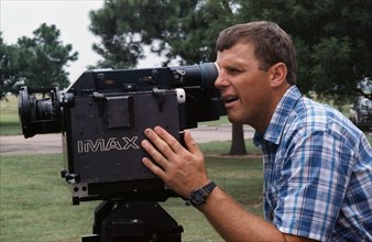 STS-42 Pilot Oswald uses the IMAX camera system (ICS) during JSC training