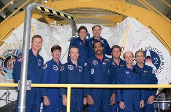STS-55 Spacelab D-2 (SL D-2) Crew Members at KSC and at JSC Training