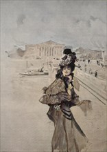 Young woman in posh clothes in Paris