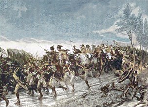 Die Flucht von Napoleon und seinen Truppen nach der Schlacht bei Belle-Alliance