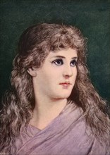 Porträt eines Mädchen mit langen Haaren aus dem 19. Jahrhundert