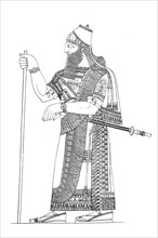 Assyrian king in full regalia
