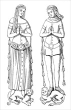 german costume of the 14. century. Elisabeth and Ulrich von Erbach