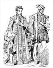 Noble french costume in the year 1565