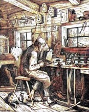 Workshop of a watchmaker in the black wood forest
