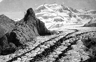 Glaciers and moraines of Monte Rosa