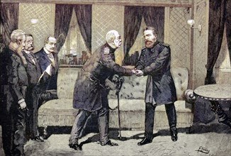 The meeting of Emperor Frederick III. and Prince Bismarck