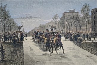Arrival of Queen Victoria from England with the carriage in Charlottenburg