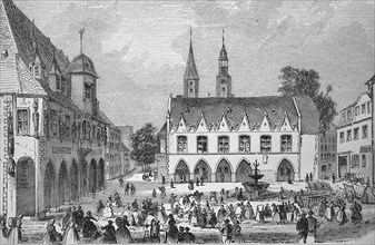 The town hall and market square of Goslar