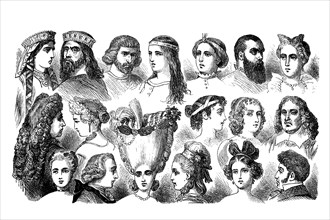 Hair styles from the 6th century to the 18th century