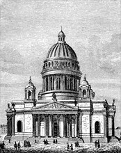 St. Isaac's Church in St. Petersburg in Russia in 1880