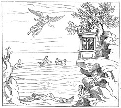 Daedalus sees the dead Icarus