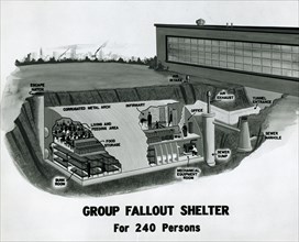 Group Fallout Shelter Design distributed by the US Office of Civil Defense