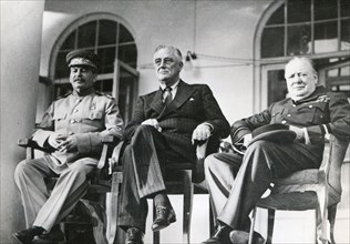 Stalin, FDR and Churchill at the Teheran Conference, 1943