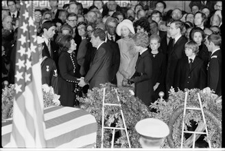 President Nixon at funeral