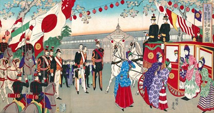 Visit of the Empress to the Third National Industrial Promotional Exhibition at Ueno Park