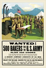 Wanted! 500 bakers for the U.S. Army, (also 100 cooks)