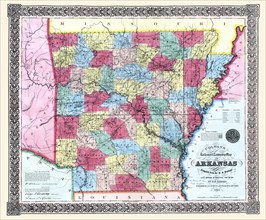 Colton's railroad & township map of Arkansas