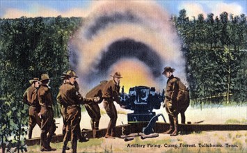 Artillery firing, Camp Forest