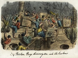 The Boston Boys Throwing Taxed Tea