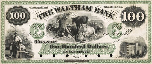 Waltham Bank one hundred dollar Note