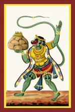 Hanuman depicted in pratyalidha