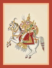 Khanderao and his consort Mhalsa ride a white horse