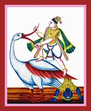 Krishna, standing on the back of the asura Baka