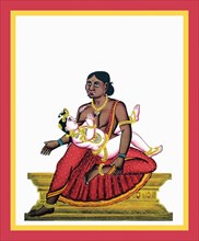 Dark-hued Butaki nursing Krishna
