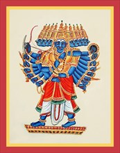Rava?a with ten heads and twenty arms