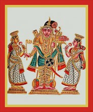 Rajagopalasvami, flanked by his consorts