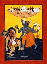 Vishnu appeared as the boar rescuing the earth goddess, Bhudevi