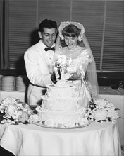Newlyweds Cut Wedding Cake