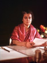Mrs. Indira Ghandi (1917-1984), Prime Minister of India. Circa 1970.