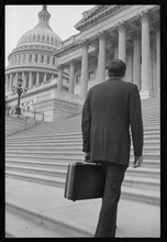 Man Walking Up Capitol Steps