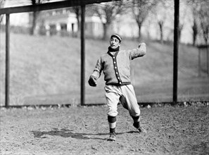 Professional baseball player throwing a ball ca. 1913-1917