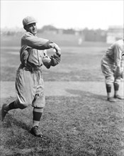 Professional baseball player throwing a ball ca. 1913-1917