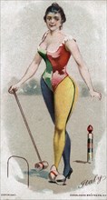 Cigarette card depicting a woman playing croquet ca. 1910-1919  Credit: UBC Library
